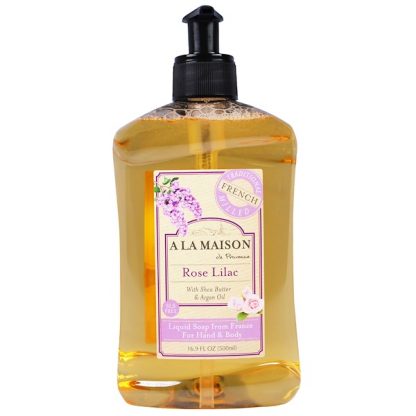 A LA MAISON DE PROVENCE, HAND & BODY SOAP, ROSE LILAC, 16.9 FL OZ / 500ml