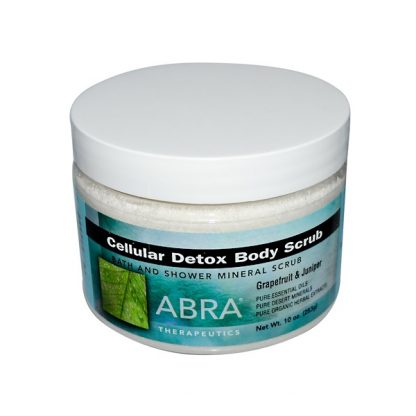 ABRA THERAPEUTICS, CELLULAR DETOX BODY SCRUB, GRAPEFRUIT & JUNIPER, 10 OZ / 283g