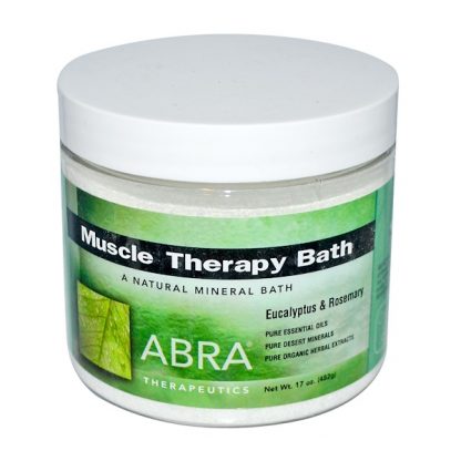 ABRA THERAPEUTICS, MUSCLE THERAPY BATH, EUCALYPTUS & ROSEMARY, 17 OZ / 482g