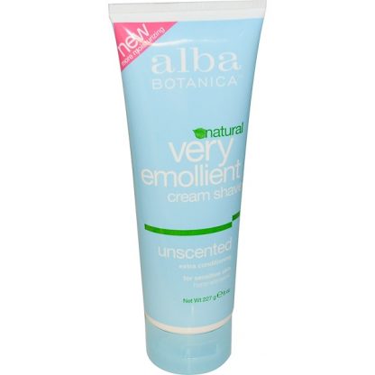 ALBA BOTANICA, NATURAL VERY EMOLLIENT, CREAM SHAVE, UNSCENTED, 8 OZ / 227g