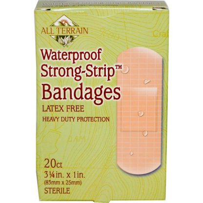 ALL TERRAIN, WATERPROOF STRONG-STRIP BANDAGES, LATEX FREE, 20 COUNT