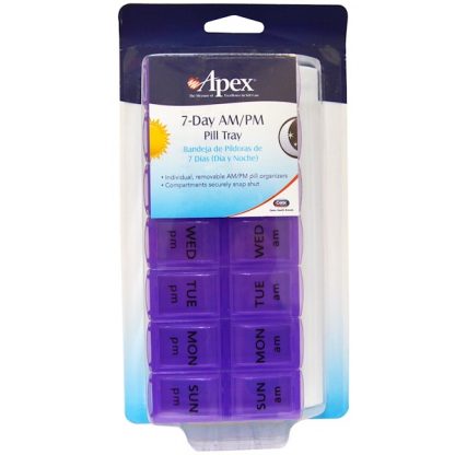 APEX, 7-DAY AM/PM PILL TRAY, 1 PILL TRAY