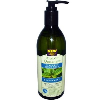 AVALON ORGANICS, GLYCERIN HAND SOAP, PEPPERMINT, 12 FL OZ / 355ml