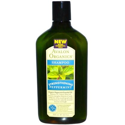 AVALON ORGANICS, SHAMPOO, STRENGTHENING, PEPPERMINT, 11 FL OZ / 325ml