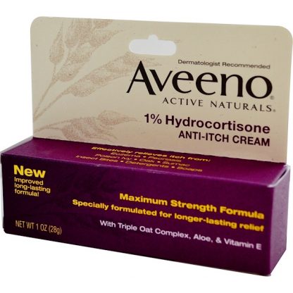 AVEENO, ACTIVE NATURALS, 1% HYDROCORTISONE, ANTI-ITCH CREAM, 1 OZ / 28g