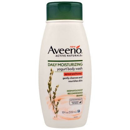 AVEENO, ACTIVE NATURALS, DAILY MOISTURIZING YOGURT BODY WASH, APRICOT AND HONEY, 18 FL OZ / 532ml