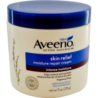 AVEENO, ACTIVE NATURALS, SKIN RELIEF MOISTURE REPAIR CREAM, FRAGRANCE FREE, 11 OZ / 311g