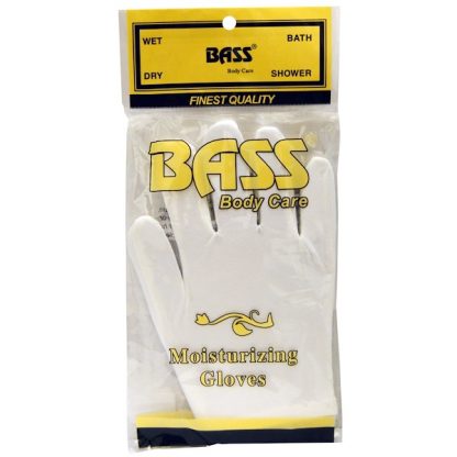 BASS BRUSHES, MOISTURIZING GLOVES, WHITE, 1 PAIR