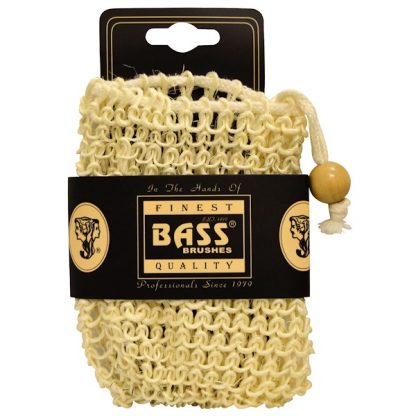 BASS BRUSHES, SISAL SOAP HOLDER POUCH, WITH DRAWSTRING, 100% NATURAL FIBERS, FIRM, 1 PIECE