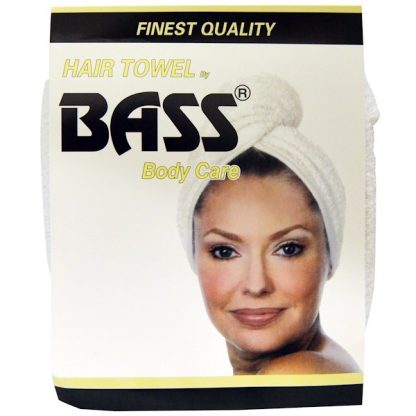 BASS BRUSHES, SUPER ABSORBENT HAIR TOWEL, WHITE, 1 PIECE