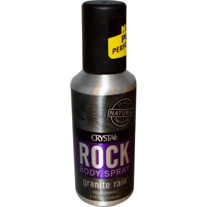 CRYSTAL BODY DEODORANT, ROCK BODY SPRAY DEODORANT, GRANITE RAIN, 4 FL OZ / 118ml