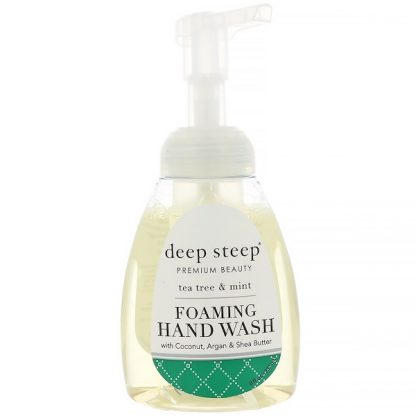 DEEP STEEP, FOAMING HAND WASH, TEA TREE & MINT, 8 FL OZ / 237ml