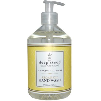 DEEP STEEP, ARGAN OIL HAND WASH, LEMONGRASS-JASMINE, 17.6 FL OZ / 520ml