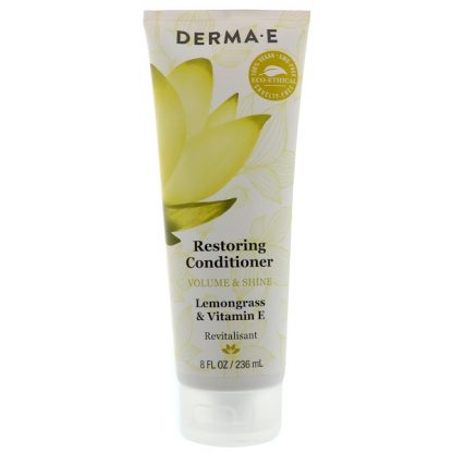 DERMA E, RESTORING CONDITIONER, VOLUME & SHINE, LEMONGRASS & VITAMIN E, 8 FL OZ / 236ml