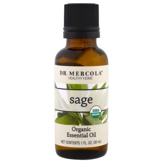 DR. MERCOLA, ORGANIC ESSENTIAL OIL, SAGE, 1 OZ / 30ml