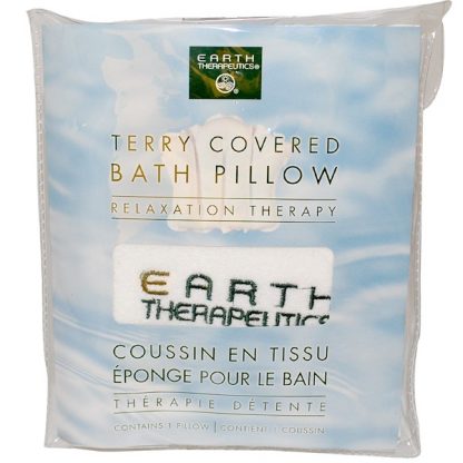 EARTH THERAPEUTICS, TERRY COVERED BATH PILLOW, RELAXATION THERAPY, 1 PILLOW