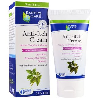EARTH'S CARE, ANTI-ITCH CREAM, WITH SHEA BUTTER AND ALMOND OIL, 2.4 OZ / 68g