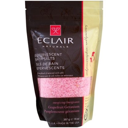 ECLAIR NATURALS, EFFERVESCENT BATH SALTS, GRAPEFRUIT GERANIUM, 14 OZ / 397g