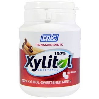EPIC DENTAL, 100% XYLITOL-SWEETENED, CINNAMON MINTS, 180 PIECES
