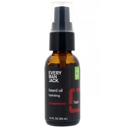EVERY MAN JACK, BEARD OIL, HYDRATING, CEDARWOOD, 1.0 FL OZ / 30ml
