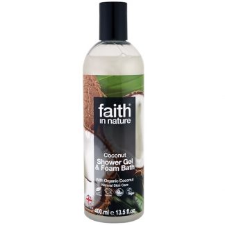FAITH IN NATURE, SHOWER GEL & FOAM BATH, COCONUT, 13.5 FL OZ / 400ml