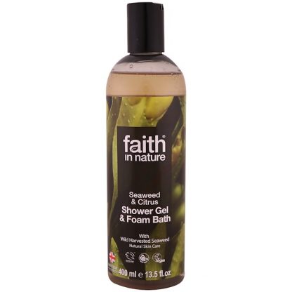 FAITH IN NATURE, SHOWER GEL & FOAM BATH, SEAWEED & CITRUS, 13.5 FL OZ / 400ml