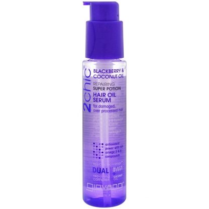 GIOVANNI, 2CHIC, REPAIRING SUPER POTION HAIR OIL SERUM, BLACKBERRY & COCONUT OIL, 2.75 FL OZ / 81ml