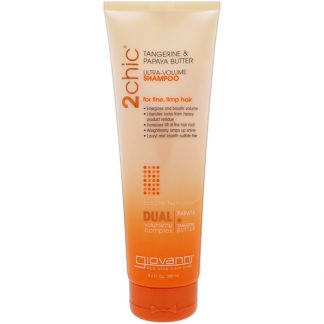 GIOVANNI, 2CHIC, ULTRA-VOLUME SHAMPOO, FOR FINE LIMP HAIR, TANGERINE & PAPAYA BUTTER, 8.5 FL OZ / 250ml