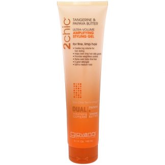 GIOVANNI, 2CHIC, ULTRA-VOLUME, AMPLIFYING STYLING GEL, TANGERINE & PAPAYA BUTTER, 5.1 FL OZ / 150ml