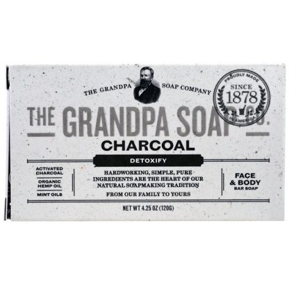 GRANDPA'S, FACE & BODY BAR SOAP, DETOXIFY, CHARCOAL, 4.25 OZ / 120g