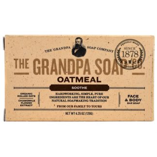 GRANDPA'S, FACE & BODY BAR SOAP, SOOTHE, OATMEAL, 4.25 OZ / 120g