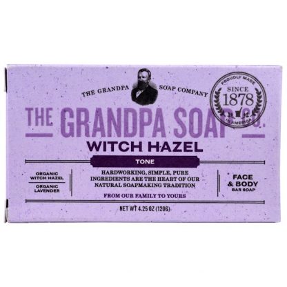 GRANDPA'S, FACE & BODY BAR SOAP, TONE, WITCH HAZEL, 4.25 OZ / 120g