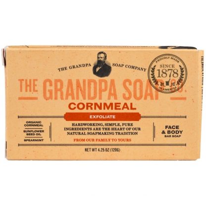 GRANDPA'S, FACE & BODY BAR SOAP, EXFOLIATE, CORNMEAL, 4.25 OZ / 120g