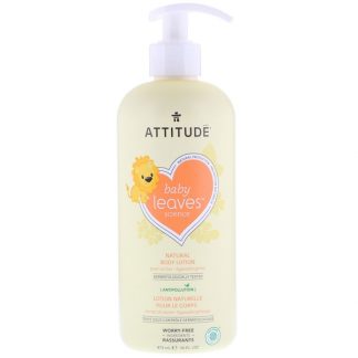 ATTITUDE, BABY LEAVES SCIENCE, NATURAL BODY LOTION, PEAR NECTAR, 16 FL OZ / 473ml