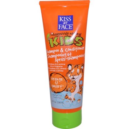 KISS MY FACE, OBSESSIVELY NATURAL KIDS, SHAMPOO & CONDITIONER, ORANGE U SMART, 8 FL OZ / 236ml