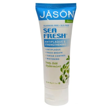 JASON NATURAL, SEA FRESH, ANTIPLAQUE & STRENGTHENING PASTE, DEEP SEA SPEARMINT, 3 OZ / 85g