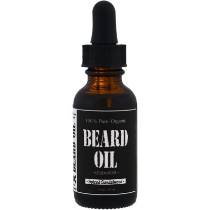 LEVEN ROSE, 100% PURE ORGANIC BEARD OIL, SPICED SANDALWOOD, 1 FL OZ / 30ml