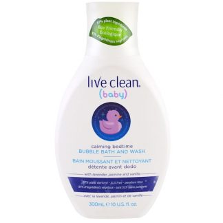 LIVE CLEAN, BABY, CALMING BEDTIME, BUBBLE BATH & WASH, 10 FL OZ / 300ml