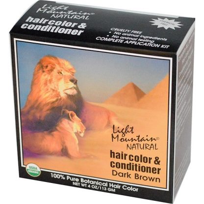 LIGHT MOUNTAIN, ORGANIC HAIR COLOR & CONDITIONER, DARK BROWN, 4 OZ / 113g