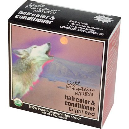 LIGHT MOUNTAIN, NATURAL HAIR COLOR AND CONDITIONER, BRIGHT RED, 4 OZ / 113g