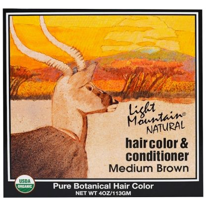 LIGHT MOUNTAIN, NATURAL HAIR COLOR & CONDITIONER, MEDIUM BROWN, 4 OZ / 113g