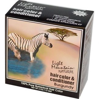 LIGHT MOUNTAIN, NATURAL HAIR COLOR & CONDITIONER, BURGUNDY, 4 OZ / 113g