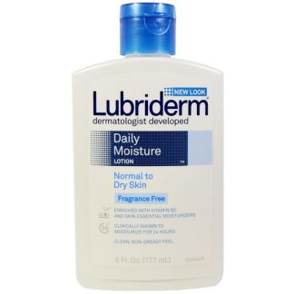 LUBRIDERM, DAILY MOISTURE LOTION, NORMAL TO DRY SKIN, FRAGRANCE FREE, 6 FL OZ / 177ml