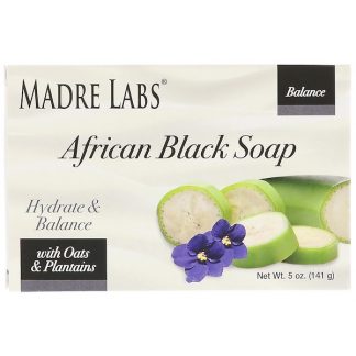 MADRE LABS, AFRICAN BLACK, BAR SOAP, WITH OATS & PLANTAINS, 5 OZ / 141g