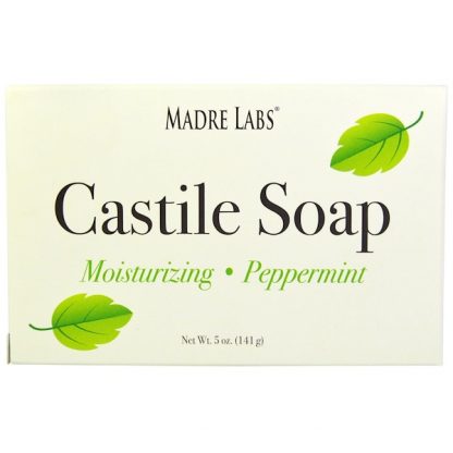 MADRE LABS, CASTILE PEPPERMINT, BAR SOAP, VEGAN, 5 OZ / 141g