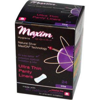 MAXIM HYGIENE PRODUCTS, ULTRA THIN PANTY LINERS, NATURAL SILVER MAXION TECHNOLOGY, LITE, 24 PANTY LINERS