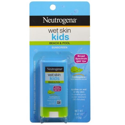 NEUTROGENA, WET SKIN KIDS, BEACH & POOL STICK SUNSCREEN, SPF 70+, 0.47 OZ / 13g