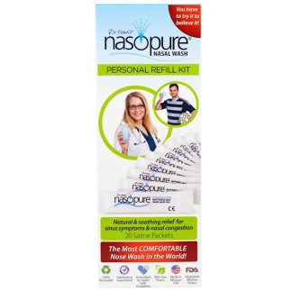 NASOPURE, NASAL WASH, PERSONAL REFILL KIT, 20 SALINE PACKETS