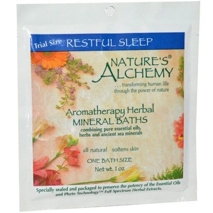 NATURE'S ALCHEMY, AROMATHERAPY HERBAL MINERAL BATHS, RESTFUL SLEEP, TRIAL SIZE, 1 OZ