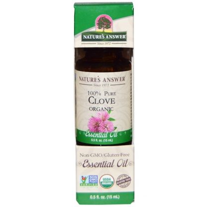 NATURE'S ANSWER, ORGANIC ESSENTIAL OIL, 100% PURE CLOVE, 0.5 FL OZ / 15ml